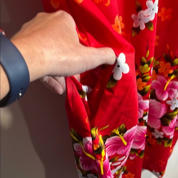 Ui Maika Vintage 60s Red Hawaiian Maxi Sundress 100% cotton - Picture 9 of 9